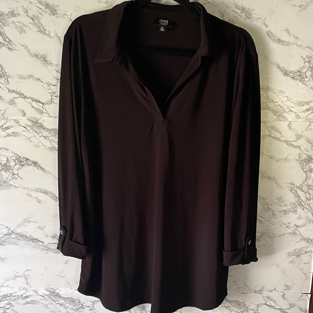 Jones New York XL Black Tunic Top